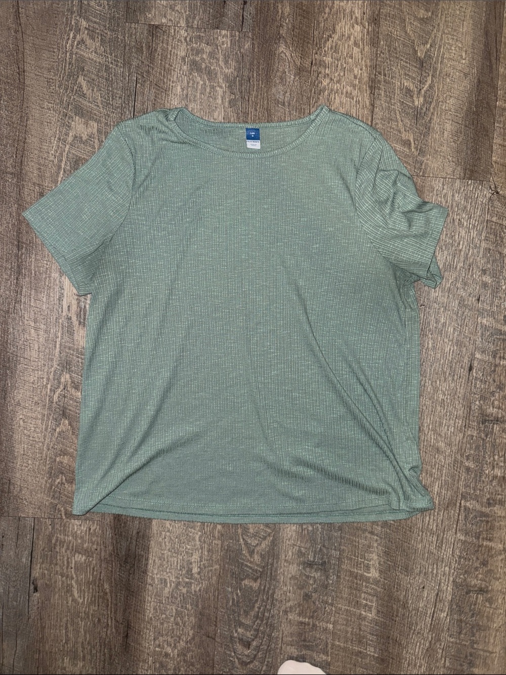 Old Navy Light Sage Green Ribbed Short-Sleeve Tee